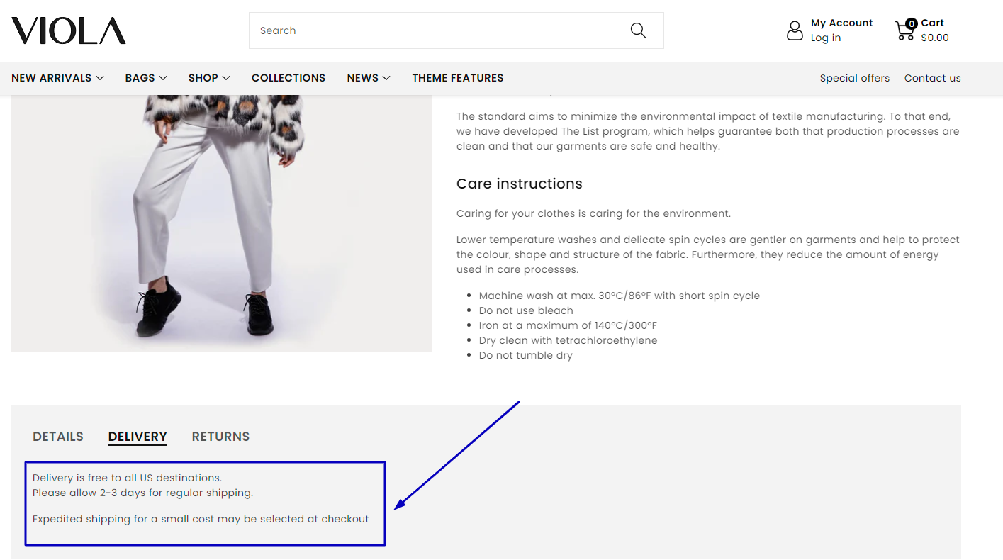 Main features of the Viola Shopify theme 4